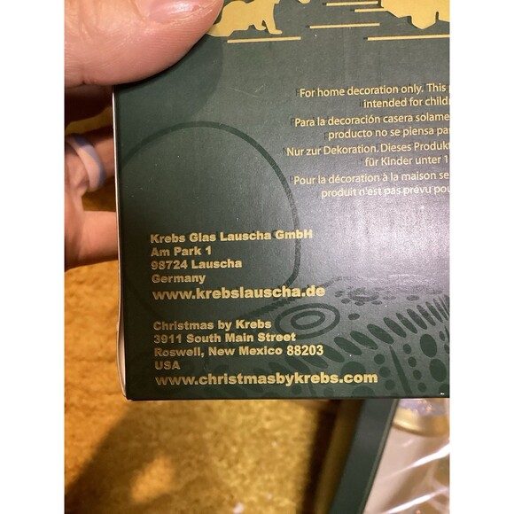 KREBS Glass Christmas Ornaments Tiffany Chiffon Matte Bells Glitter Stripes - Picture 6 of 9